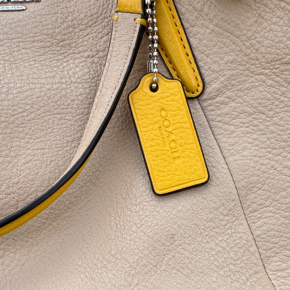 Coach Cream and Yellow Shoulder Bag - Picture 2 of 10